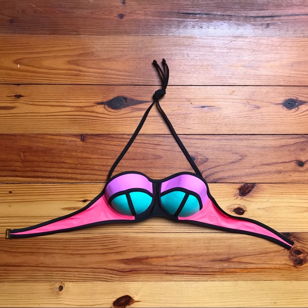 OP Tri-colored Bikini Top, EUC, L - Picture 3 of 13